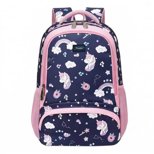 Image of Frantic Waterproof Polyester 35 L School Backpack With Pencil /Staionery Pouch School Bag Class 1 to 8 Daypack Picnic Bag For School Going Boys & Girls(RR Blue Music Unicorn B)