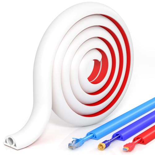 Canalina per cavi autoadesiva flessibile in PVC facile da tagliare montaggio per tutti i cavi casa ufficio scuola alloggiamento per cavi per nascondere 1 cavo