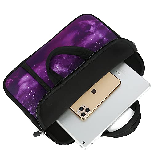 14 15 15.4 15.6 Inch Laptop Handle Bag Computer Protect Case Holder Notebook Sleeve Neoprene Cover Soft Carrying Case With Extra Pockets For Dell Lenovo Toshiba Hp Chromebook Asus Acer(Purple Galaxy) #TOP3