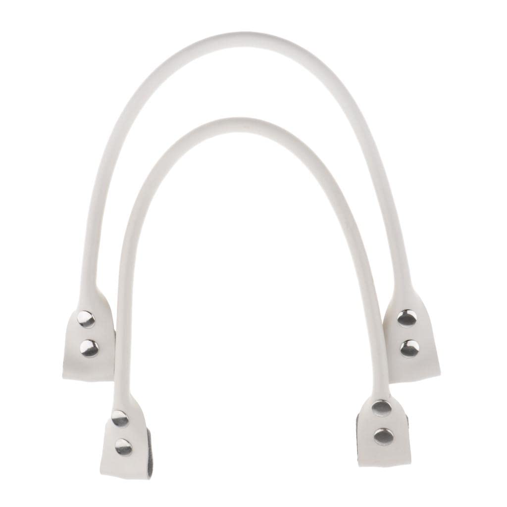 nivaa 2 Pieces Genuine Leather Handbag Bag Strap Detachable Replacement 58cm White-picture-25