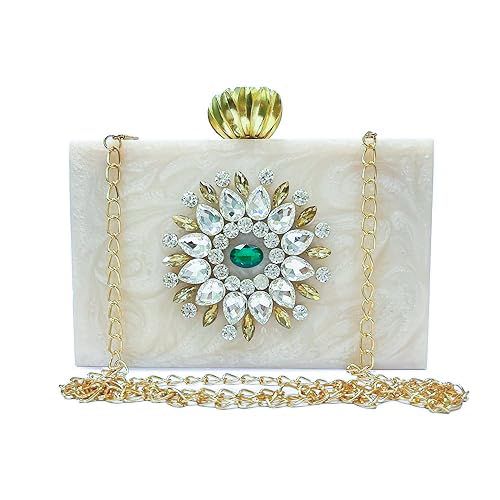 resin clutch Women's Bridal Designer Purse White Marble Resin Clutch with Embellished Stones Elegant Sling Bag for Weddings Stylish Evening Handbag Luxury Party Accessory for-image-48