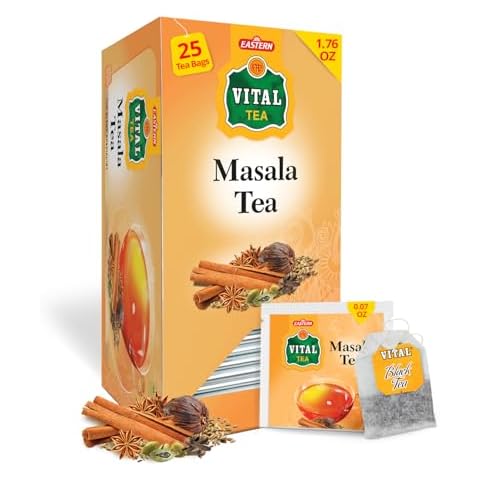 Eastern Vital Masala Tea Bags, 25 Tea Bags - Authentic Indian Chai Masala Tea, Rich & Spiced Pakistani Origin Masala Tea, Symphony of Sweet and Spicy Tea in Every Sip, Masala Chai Tea Bags Cover