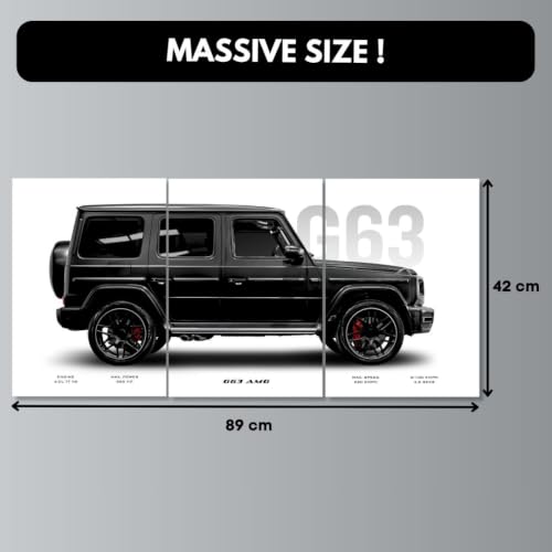Image of G Wagon Poster | G63 Split Design Cars Poster | G Wagon 3 A3 Sized Car Posters for Wall | Merc G63Large Size (89 x 42 cm) Sportscar Wall Art | Merc Car Posters for Wall, Room, Study Table (B 053)