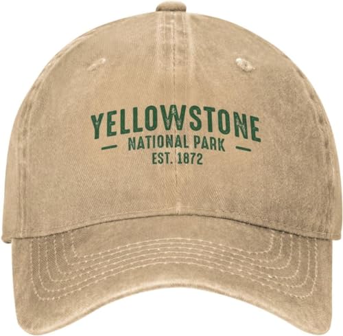 WANBAOEBKE Mens Ball Caps Hiking Retro Hat for Mens Fashionable Hat Adjustable Yellowstone National Park Pickleball Hat