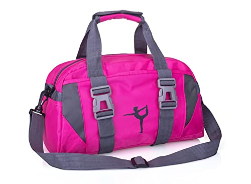 Deportes Gimnasio Bolsa Para Mujeres Yoga Bag Ballet Duffle Bag Niñas Alojamiento Fin de Semana, rojo, S, Tamaño de la mano
