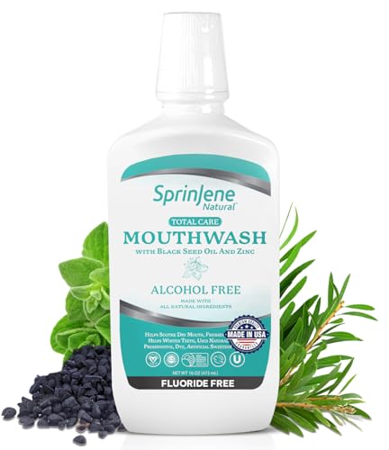 SprinJene Alcohol Free Mouthwash with Xylitol –...