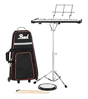 2.5 octave range (f5-c8) aluminum tone bars For effective practice. High impact plastic frame sides for improved durability Pkbc-9 nylon backpack style carrying case with reflective stripe and built-in wide-set roller blade wheels, and heavy duty mul...