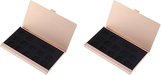 Mikikit Mobile Holder Cellphone Stand 2pcs for Chip Storage Golden with Organizer Tool Case Holder Slots Home Phone A Bag Aluminum Needle Holders, Number Cards Shop Mobile Holder Cellphone Stand