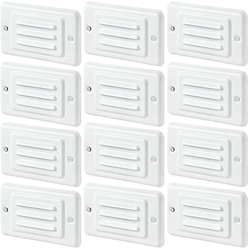 Exclusive Discount 50% Price LEONLITE 120V LED Louvered Step Lights with Faceplate, 4000K Cool White, ETL Listed, Pack of 12