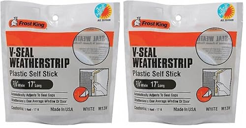 Frost King M13WH V-Seal Weather-Strip 7/8-Inch by 17-Feet White, 7/8' x 17' (Pack of 2)