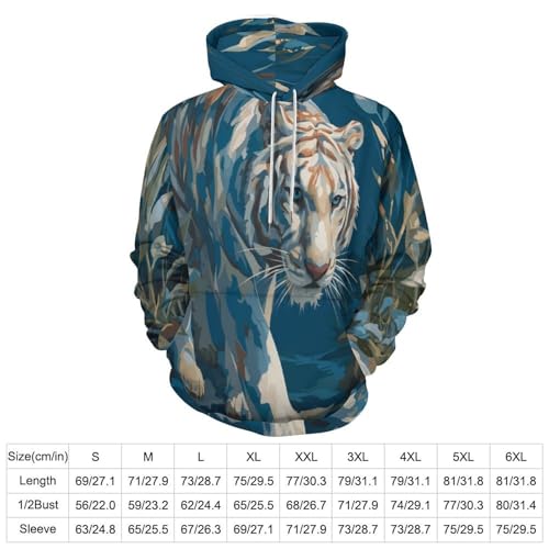 Sweat à capuche tigre peint à la main avec poche pull unisexe - 3
