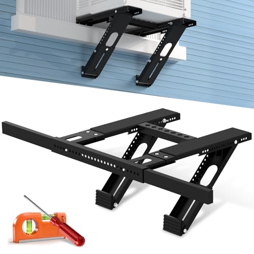 Image of Window AC Support Bracket No Drilling: Heavy Duty Adjustable Air Conditioner Holder Bracket Holds Up to 300lbs, Qick Install Fit Single & Double Hung Windows for 5000-24000 BTU AC Units