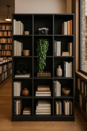 Armário Colmeia Com 15 nichos Estante Organizador Livreiro Preto Para