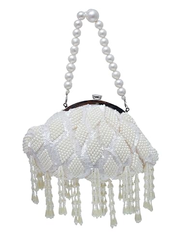 Image of THE TAN CLAN Ava Pearl Batua Bag for women Purses Luxury Evening Handbags for ladies with Magnetic Closure
