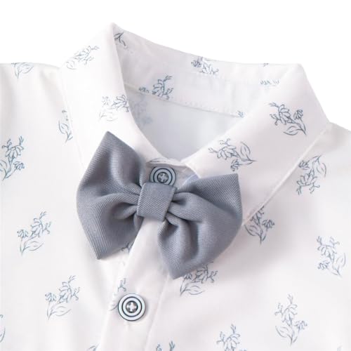 Image of Dressy Daisy Baby Boy 5 Piece Formal Suit Set for Wedding and Birthday | Vest, Shirt, Pants, Bow Tie, Boutonniere, Christening, Holiday Photoshoot Outfit