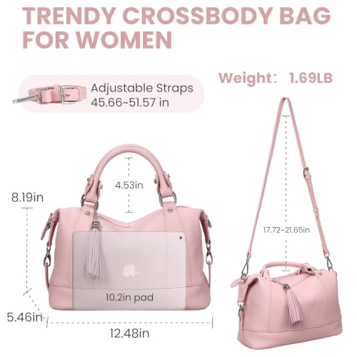 Image of HESHE Womens Genuine Leather Purse Satchel Tote Bags Ladies Real Leather Bags Crossbody Handbags