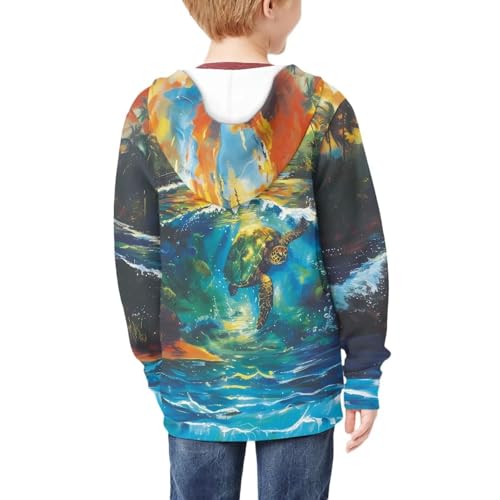 Boys and Girls Full Zipper Hoodies Sweatshirts Jackets for Kids Zip up Hooded Sweatshirt with Pocket for 6-162