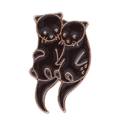 Image of Otter Enamel Pin Cute Cartoon Animal Brooch Pins Sea Otter Gift Jewelry Backpack Lapel Brooches for Men Women Otter Lover Gift