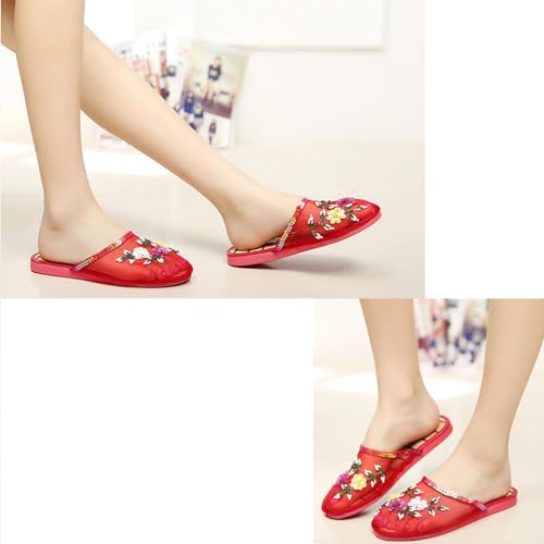 StoneLiquid Chinese Mesh Slippers For Women, New Chinese Mesh Bamboo Flats Slippers Sandal4