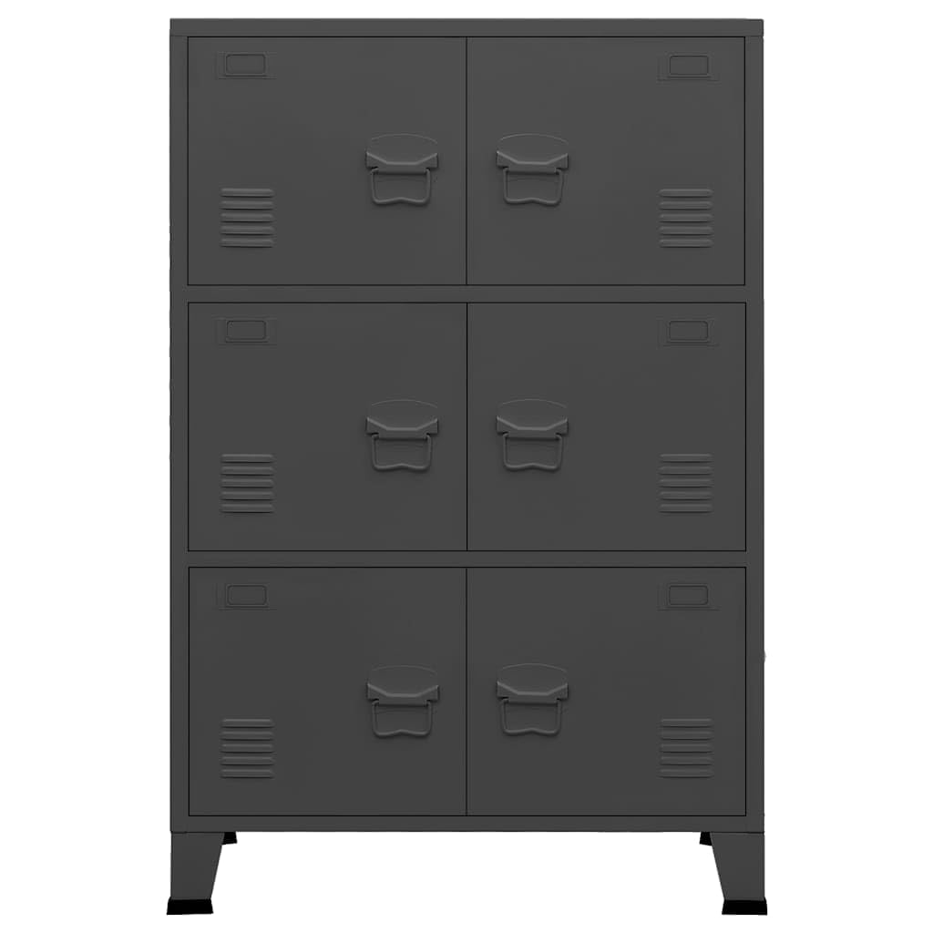 Baule portaoggetti industriale antracite, 75 x 40 x 115 cm, in