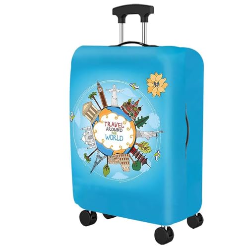 Luggage Suitcase Covers for Luggage, Elastic Luggage Cover Protector Scratch Resistant Travel Essentials Suitcase Cover Fits 18-32 Inch Luggage (Blue, S(18-21inch suitcase))2