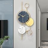 Modern Metal Wall Clock Home Decorations Decorative Style Wall Clock with Silent Battery Operation Non Ticking Decor Clock for Living Room Décor