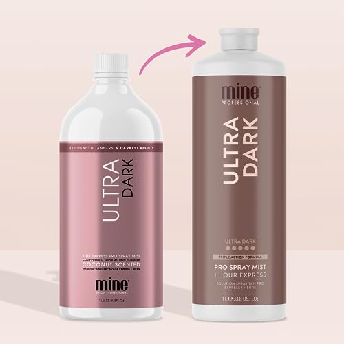 Image of MineTan Spray Tan Solution | Ultra Dark - Fake Tanning Mist Best for Deep Bronzed Glow Skin Finish, Fast Drying, 1 Hour Express, Hydrating, Salon Professional Formula, Vegan, 33.8 Fl Oz
