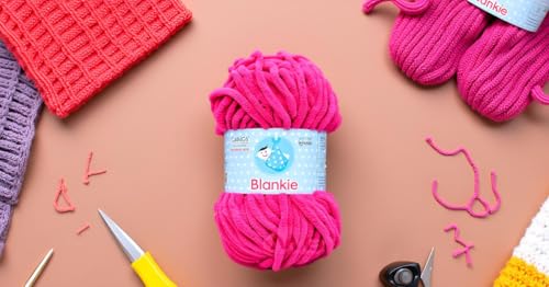 Image of M.G Enterprise Knitting Yarn Thick Chunky Wool, Blankie Magenta 400 GMS Best Used with Knitting Needles-Ue Art-Adhf