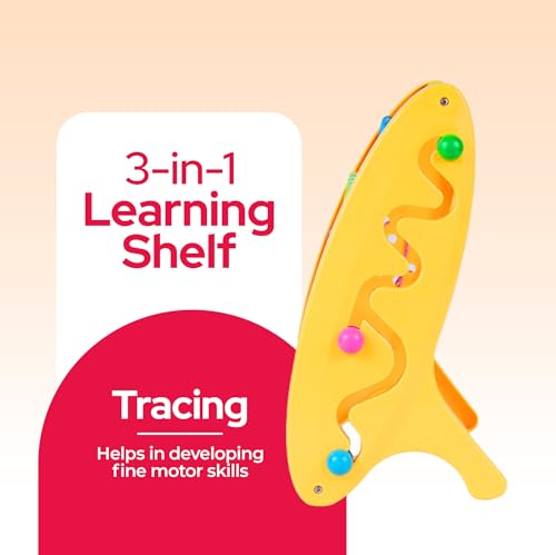 Image of FLYI ABCD Learning Toys for Kids | STEM 3-in-1 Educational Activity Toy Set with Alphabet, Shapes, Tracing & Lacing Board | Montessori Learning Shelf for Boys & Girls, 3+ Years