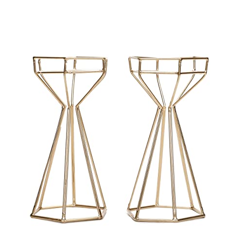 Hosley 3X4 High White Unscented Pillar Candles - Set Of 4. Bulk Buy & Hosley Set Of 2 Gold Iron Wire Candle Holders #TOP4