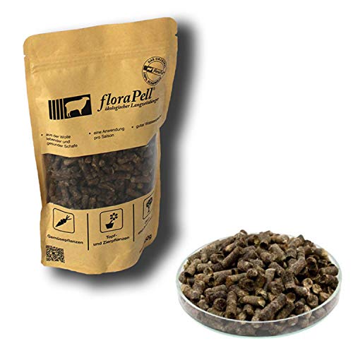 FloraPell® Bio Schafwollpellets Dünger für Haus, Garten & Zimmerpflanzen - Das Original aus 100% Schafwolle - Organischer Langzeitdünger für ideale Nährstoffversorgung (450g)