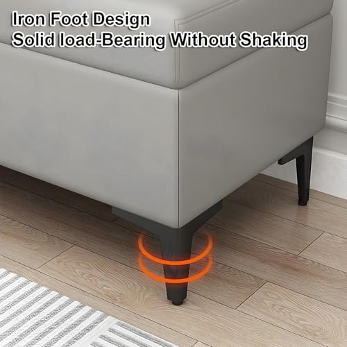 Banc de rangement coffre gris clair pour éliminer le désordre - 7