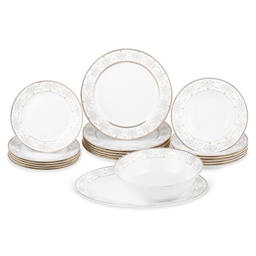 Weiß, silber OSAKA 20-teiliges Geschirrset Cover