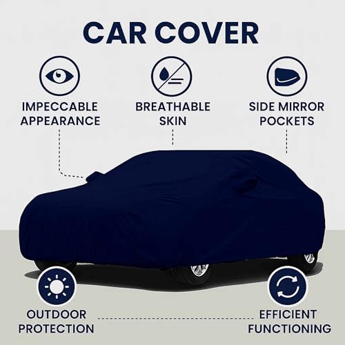 Image of Sulfar 100% Waterproof Car Body Cover Compatible with Mirror for Jaguar XK (Triple Stitched, Full Bottom Elastic, Blue-TB)