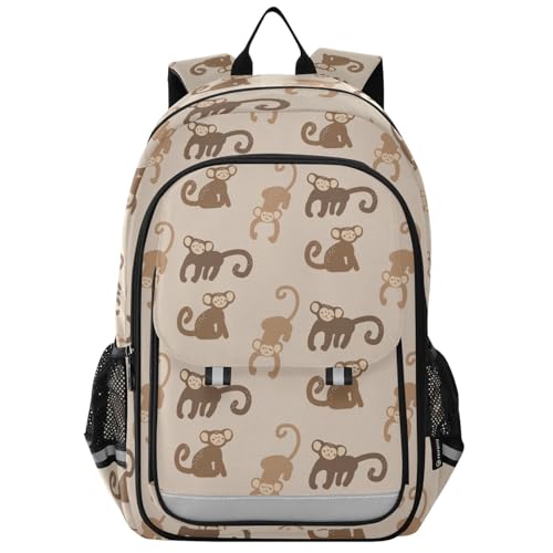 Kids Monkeys Backpack for Boys Girls Schoolbag Children Teens Elementary Middle School Bags Lightweight Student Bookbag