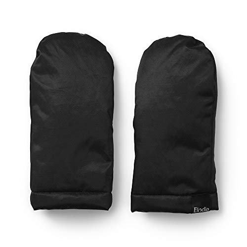 Elodie Details Moufles pour Poussette, Protège-Mains pour Poussette et Landau avec Doublure en Fausse Fourrure, Taille Universelle, Coupe-vent et Imperméable - Black Edition, Noir
