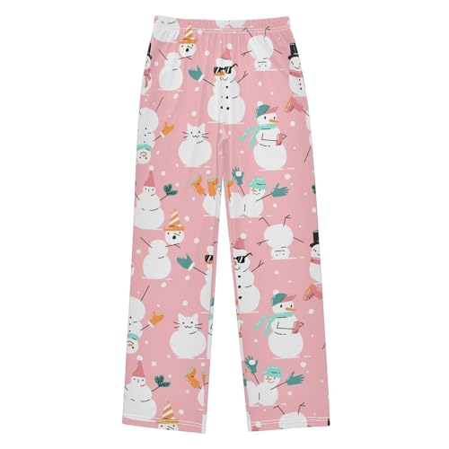 Boys' Pants Christmas Funny Snowman Long Bottoms Jogger Pants Elastic Waist Trousers with Pockets S-XL