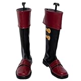 YuanCos Black Red Cosplay Shoes Boots (Male US 10/EU44) Red,Black
