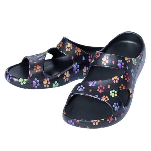 Image of GreaterGood Positively Inspired Womens Slide Sandals Lightweight Cushioned Slip On Comfortable Shower Shoes Quick Dry Durable, Beach, Pool, Travel, Walking Casual Slides Footwear