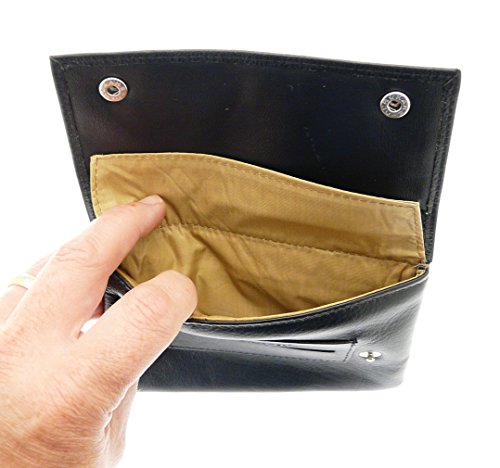 Premium Soft Black Leather Cigarette Rolling Tobacco Pouch Case Organiser4
