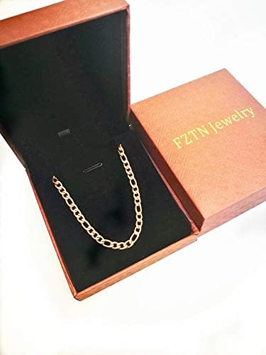 Gold Figaro Link Chain Necklace for Men Women & Teens Boys 18K Gold Plated Stainless Steel Necklace,Fashion Jewelry,Wear Alone or with Pendant,18-26 Inch - Image 7