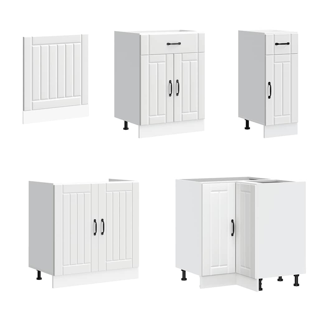 Set di mobili da cucina Lucca, in legno bianco, molto spazio, piedini regolabili, facile da pulire, design moderno per cucina, sala da pranzo