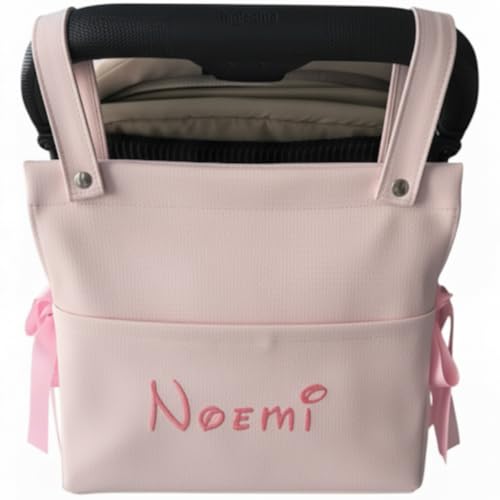 mibebestore Bolso Carro Bebe Personalizado con Nombre Bordado Bolsa para Silla Paseo de Polipiel Impermeable 38x33x11 cm Organizador de Carrito Hecho a Mano en España Regalo Nacimiento Recien Nacido