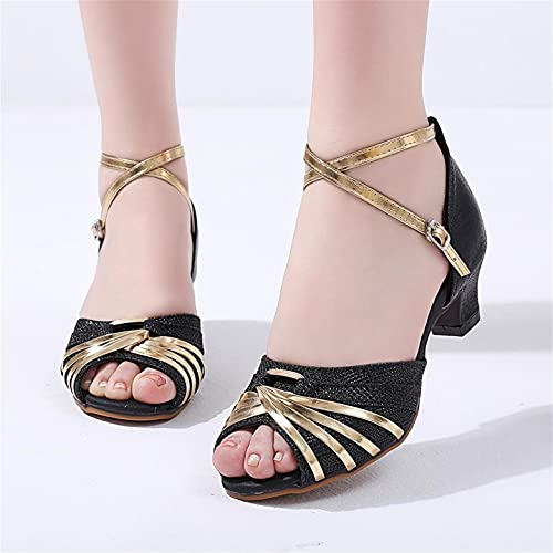 Hbeylia Rhinestones Dress Sandals Shoes For Women Ladies Gold Silver Glittering Leather Peep Toe Kitten High Heels Ankle Strap Dressy Pump Ballet Flats For Wedding Dancing Dress Evening Party2