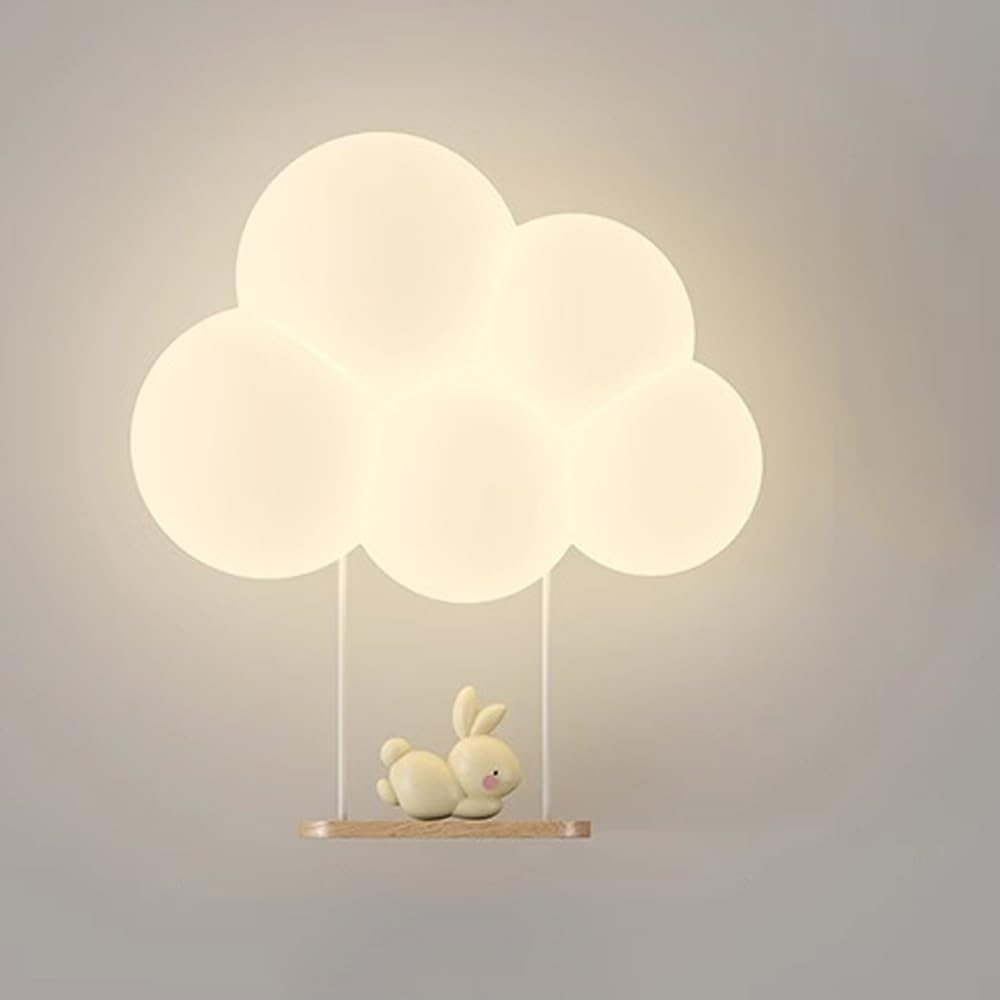 Apliques De Pared Para Dormitorios Niñas Nube Apliques De Pared Para Guardería Animal Lindo Dibujos Animados Pantalla De Leche Blanca Aplique De Pared Lámpara LED Regulable Montada En La Pared