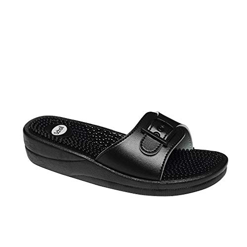 Scholl New Massage , Sandal Mujer, Negro, 39 EU