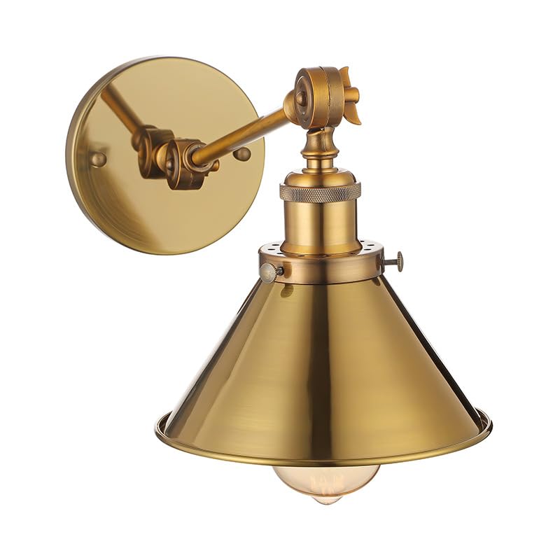 Image of Wall Sconce, Wall Lamp with Swing Arm, Bronze Mid Century Vintage Wall Light for Kitchen, Bedrooom, Living Room, Hallway, Stairway