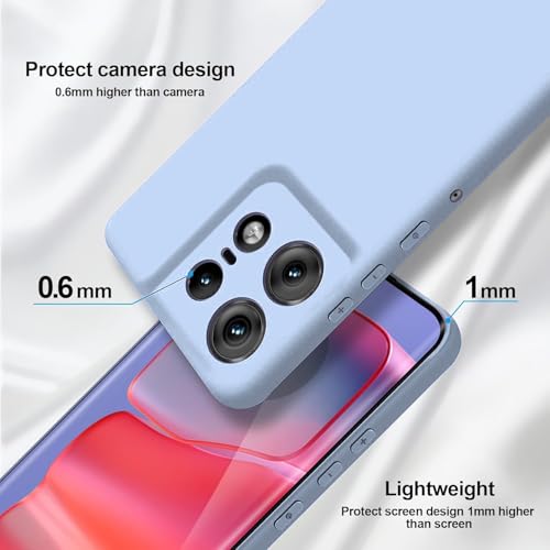 Image of DIZORO Microfiber Candy Case Compatible for Motorola Edge 50 Pro 5g Smooth Touch Cushion Liquid Soft Silicone Gel Rubber Phone Cases Non-Slip Full Body Protective Shockproof Back Cover(Carolina),Blue