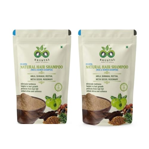 Image of Natural Hair Wash Powder - Value Duo (Pack of 2, 400 g) | Amla, Reetha, Shikakai, Methi & Rosemary | Helps Reduce Hair Fall & Dandruff | Sulphate-Free Cleanser for Stronger, Healthier Looking Hair