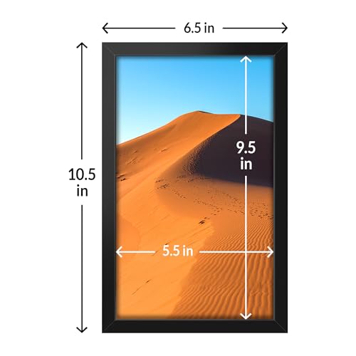 LaVie Home 6x10 Picture Frame for Wall Display, 6x10 Black Picture Frame with HD Plexiglas, 6 x 10 Frame 1 Pack, Display Frame for Vertical or Horizontal, Classic Collection